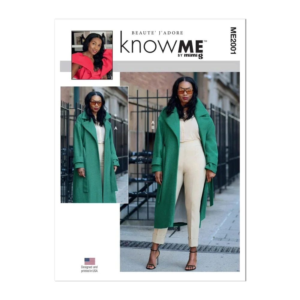 Know Me Sewing Pattern Women 20W-28W Multicolor Coat Trousers ME2001 Mimi G